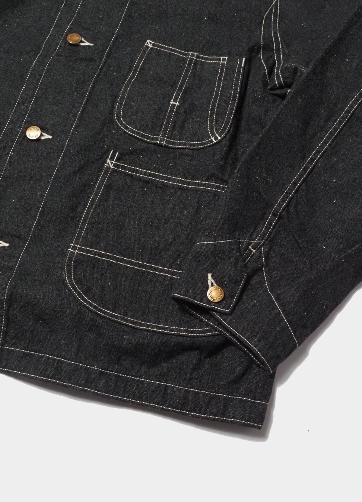 9.5oz ネップDENIMカバーオール(衿コーデュロイ)[RN31393074]
