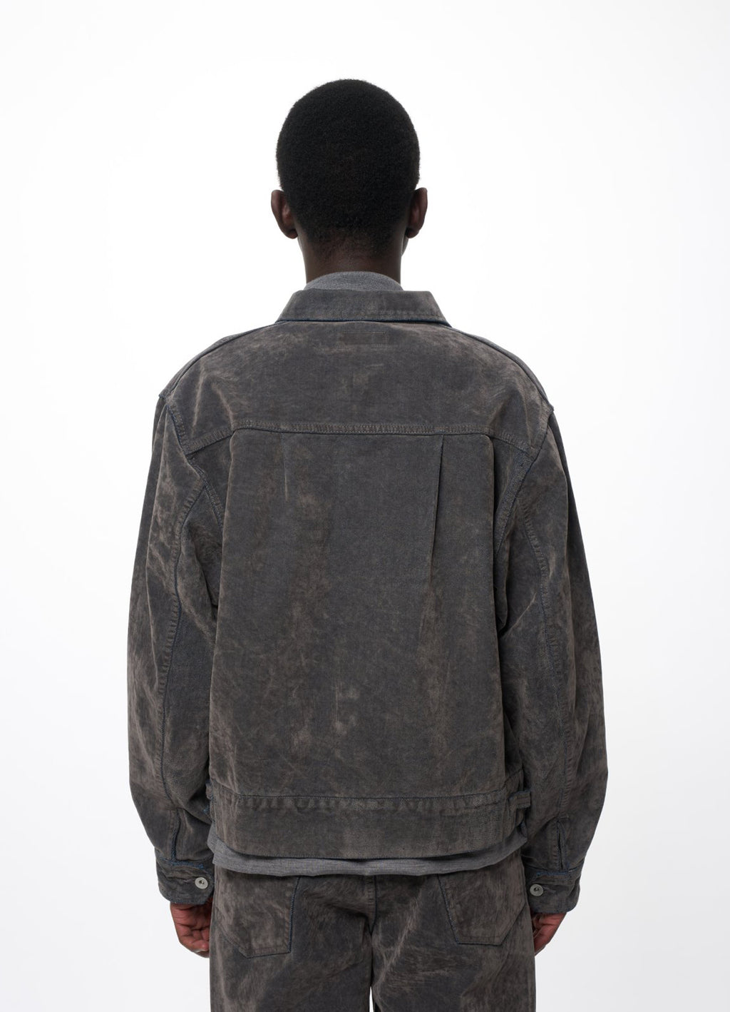 CANADIAN MILITARY WORK JACKET -VELVET-FLOCKED ORGANIC COTTON DENIM-[M26C09BL01C]