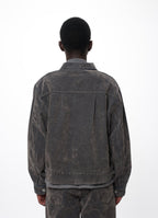 CANADIAN MILITARY WORK JACKET -VELVET-FLOCKED ORGANIC COTTON DENIM-[M26C09BL01C]
