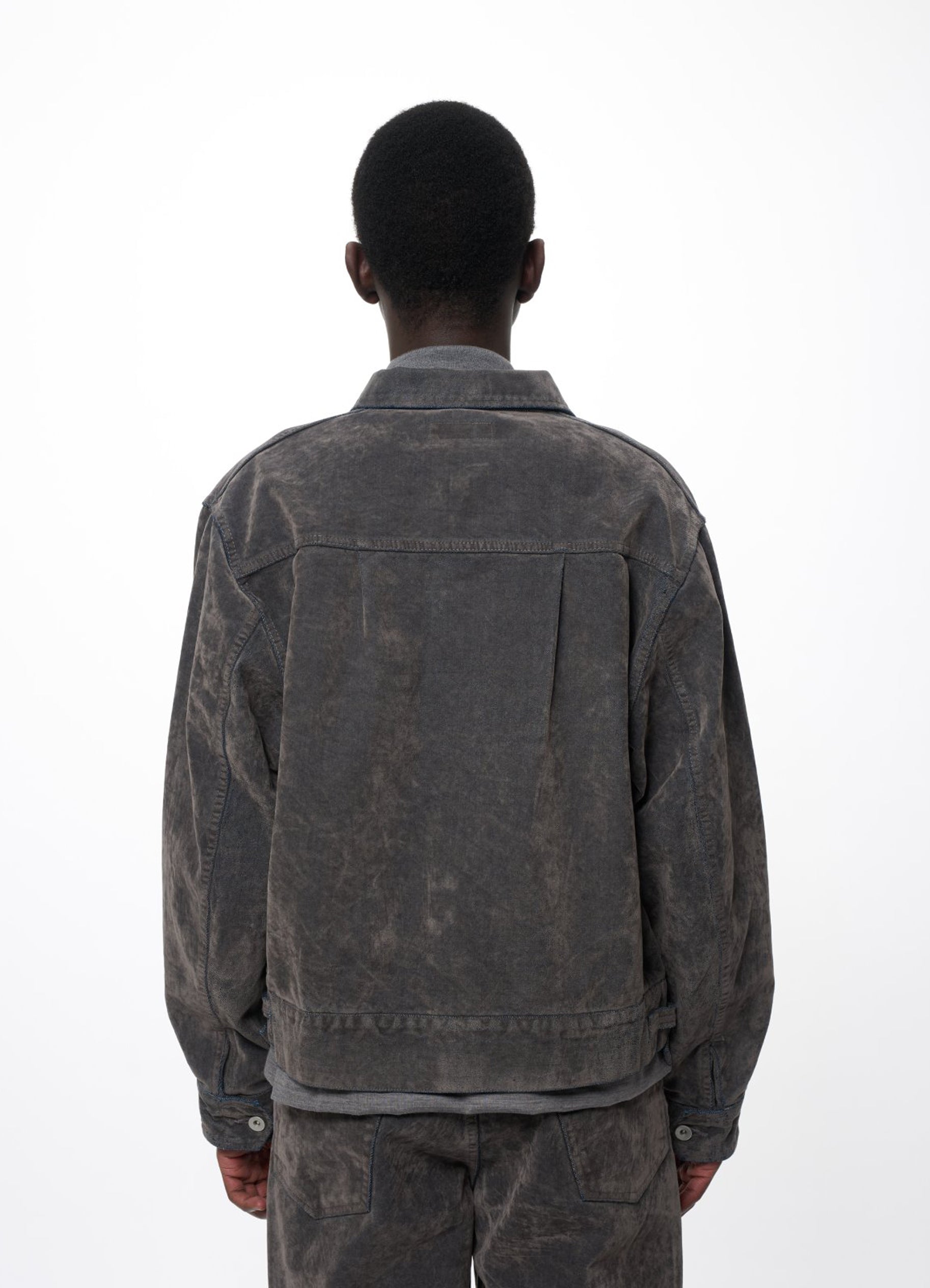 CANADIAN MILITARY WORK JACKET -VELVET-FLOCKED ORGANIC COTTON DENIM-[M26C09BL01C]