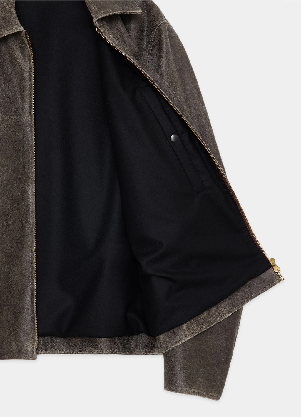 LEATHER SPORTS JACKET -CRACKED GOAT LEATHER-[M25D13BL01C]