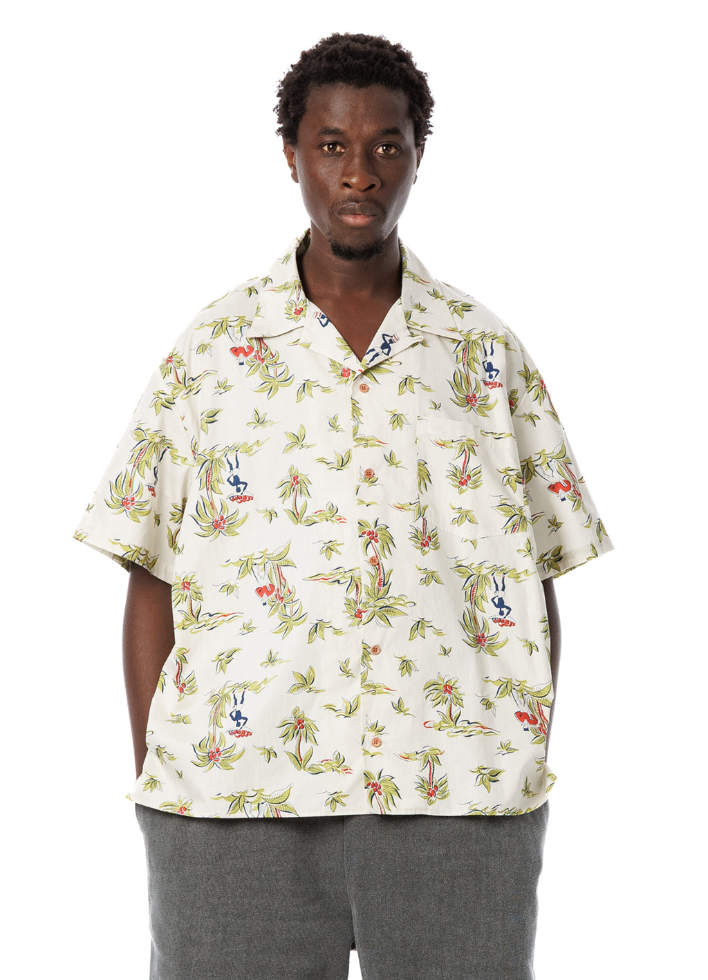 【size:S Only】Open Collar S/S Shirt [60425SU06-TP]<SALE>
