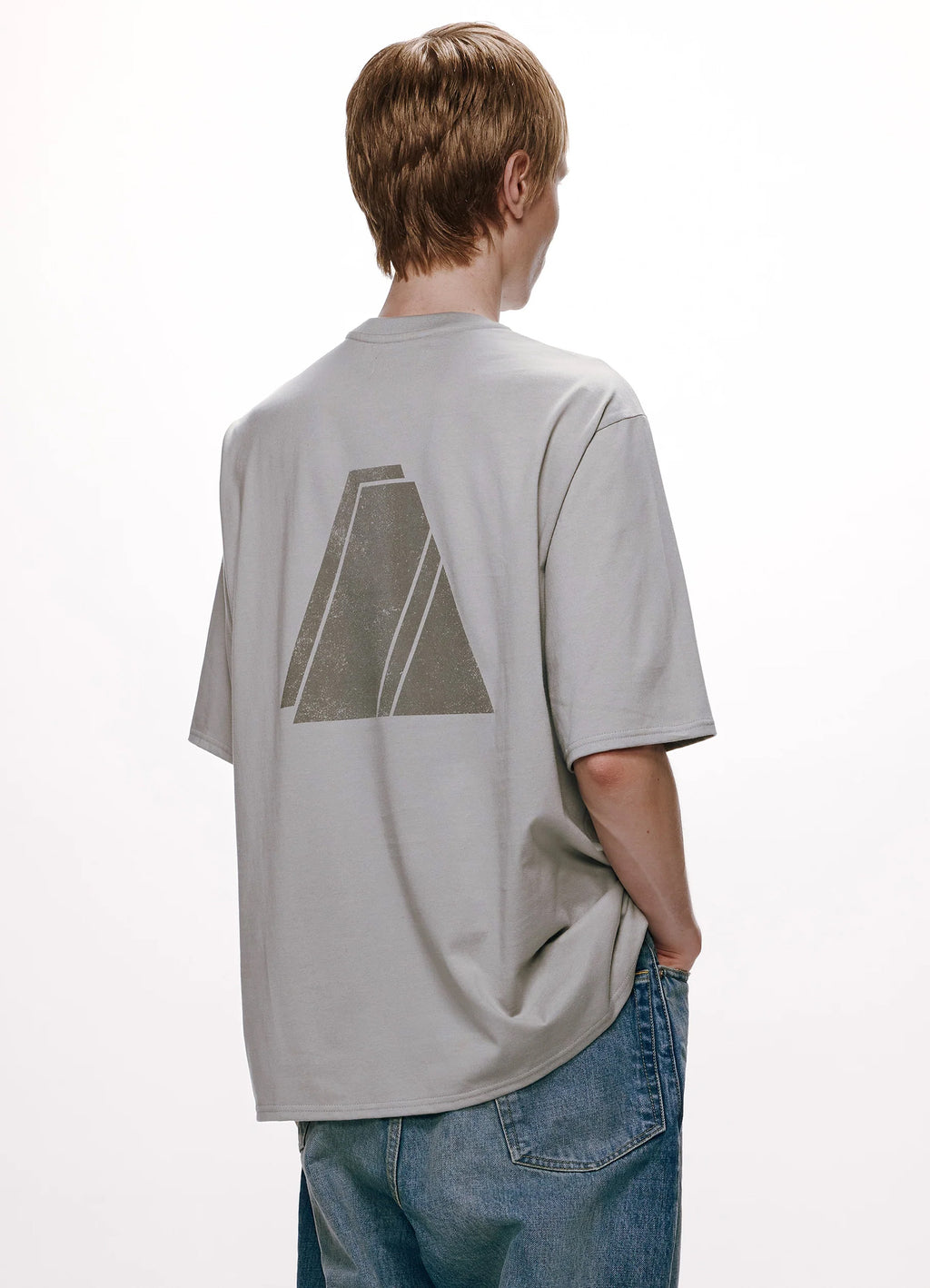 PRINT TEE ''LAYERED PYRAMID'' -40/2 ORGANIC COTTON KNIT-[M25A08CS03B]