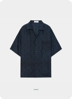 SILK OPEN COLLAR SHIRT -HABUTAE SILK-[M25A22SH02B]