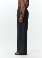 Flat Front Wide Trousers -Organic Wool Survival Cloth®-[A26C07PT03C]