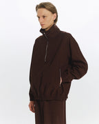 Half Zip Track Jacket -2/60 Wool Ripstop-[A25C07BL01C]