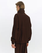 Half Zip Track Jacket -2/60 Wool Ripstop-[A25C07BL01C]