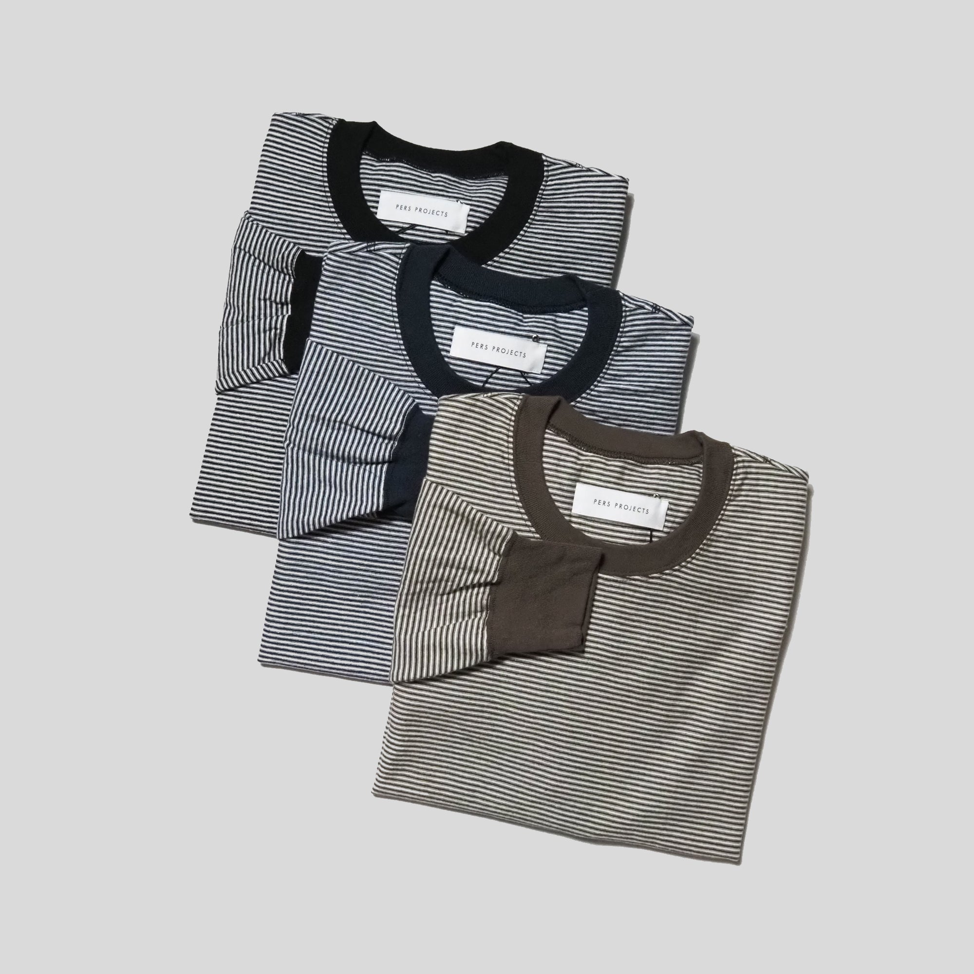 VICTOR L/S BORDER TEE <SALE>