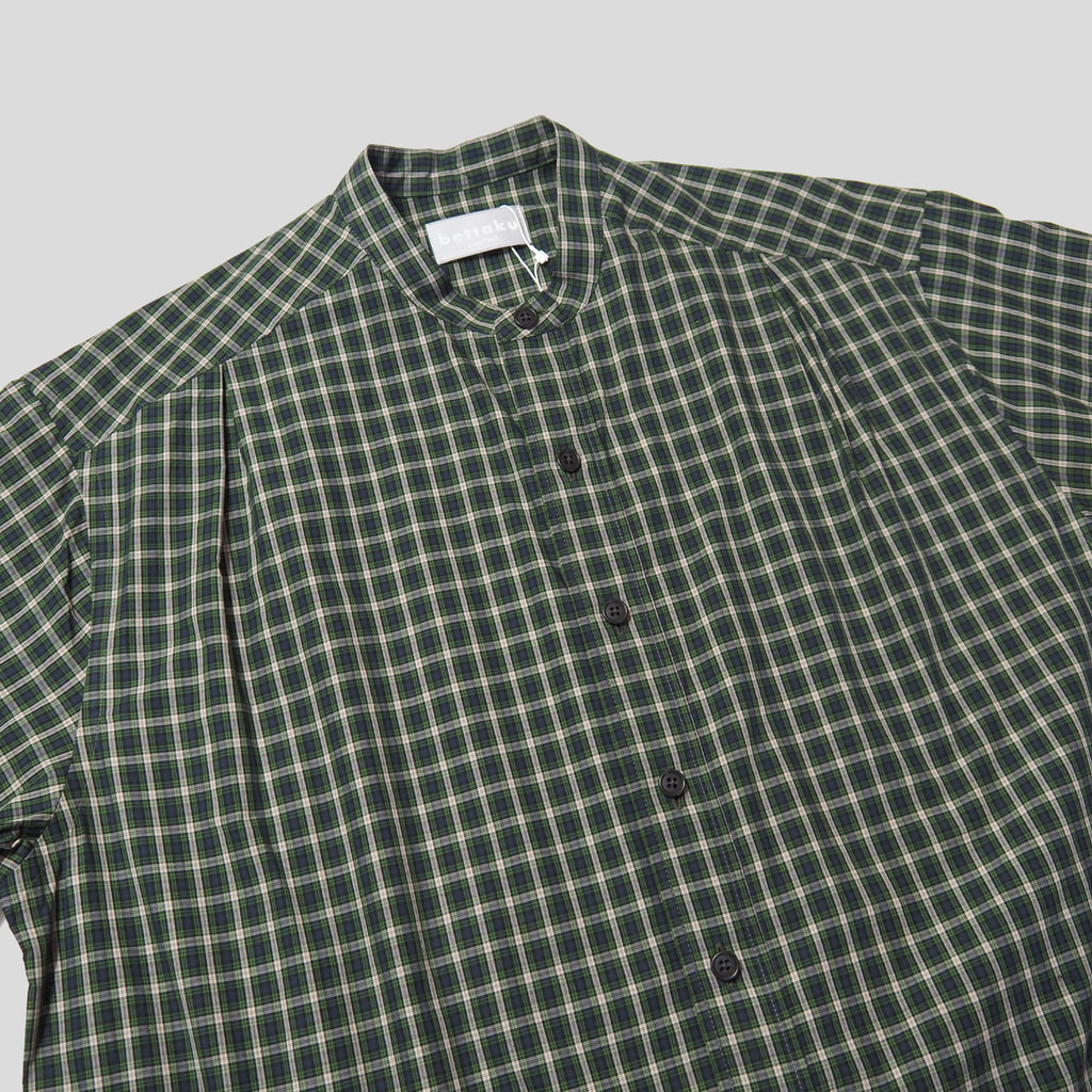 Cotton Check 3tuck shirts -GREEN- [BET-S12003-231]