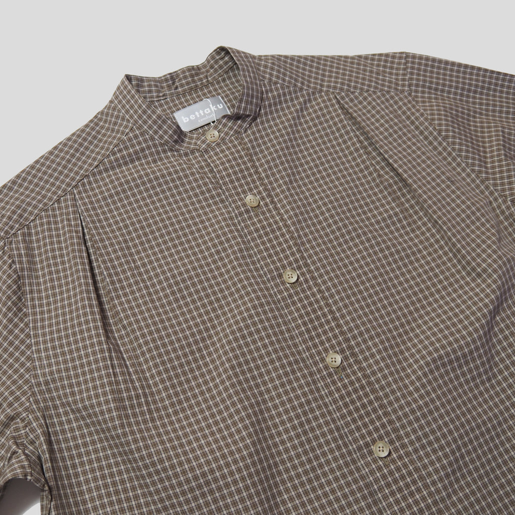 Cotton Check 3tuck shirts -BEIGE- [BET-S12003-231]