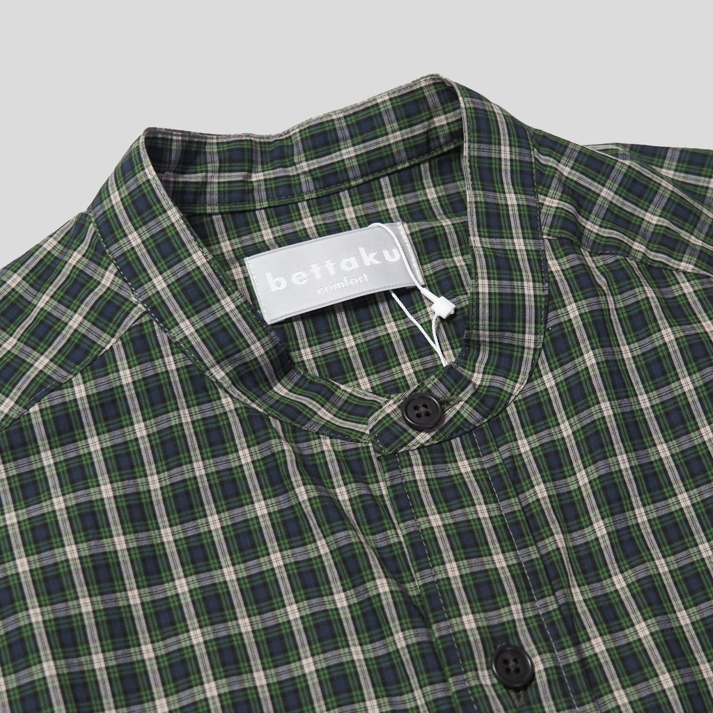 Cotton Check 3tuck shirts -GREEN- [BET-S12003-231]