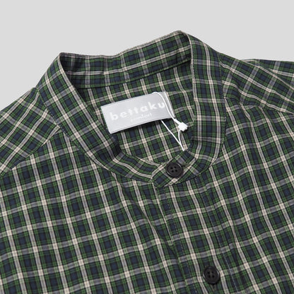 [30%OFF]Cotton Check 3tuck shirts -GREEN- [BET-S12003-231]