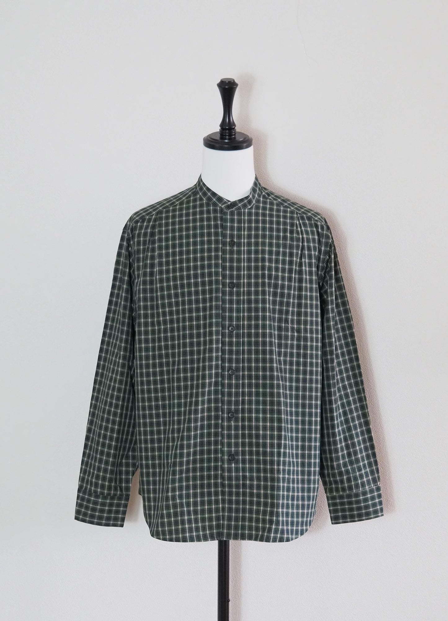 Cotton Check 3tuck shirts -GREEN- [BET-S12003-231]
