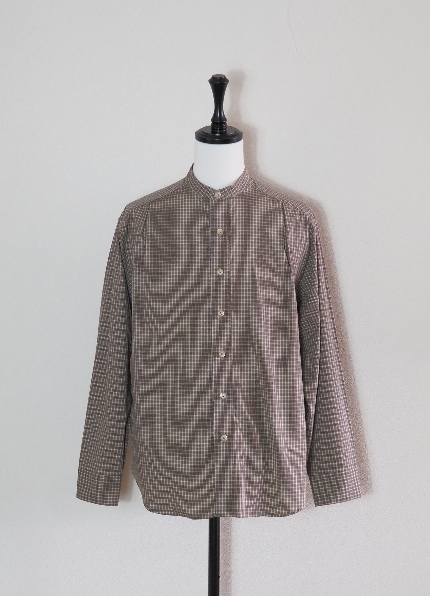 Cotton Check 3tuck shirts -BEIGE- [BET-S12003-231]