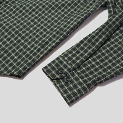 [30%OFF]Cotton Check 3tuck shirts -GREEN- [BET-S12003-231]