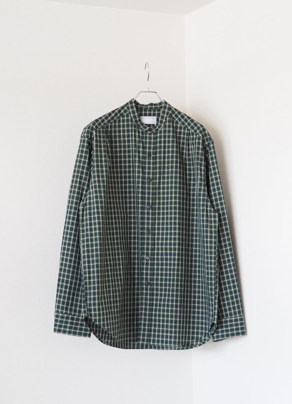 Cotton Check 3tuck shirts -GREEN- [BET-S12003-231]