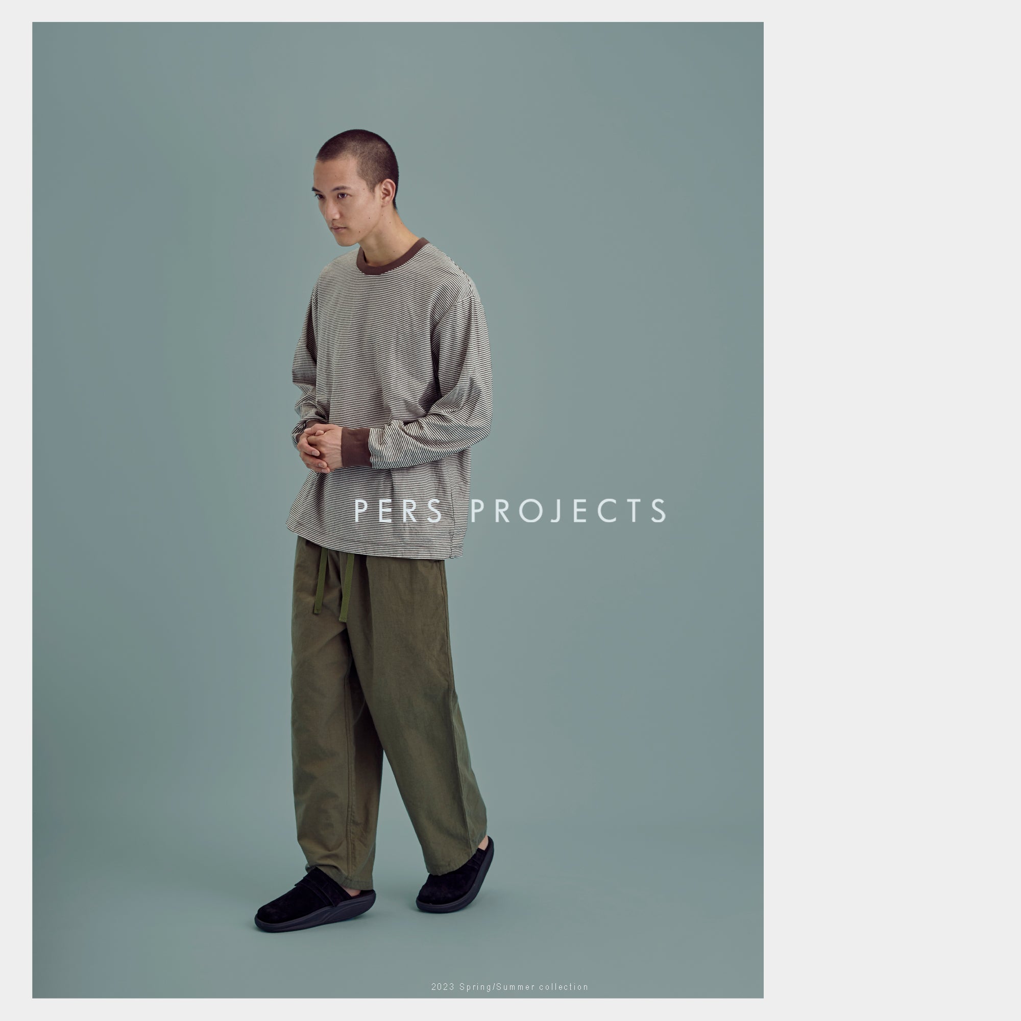 VICTOR L/S BORDER TEE <SALE>